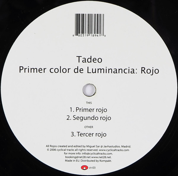 Tadeo — Primer Color De Luminancia: Rojo